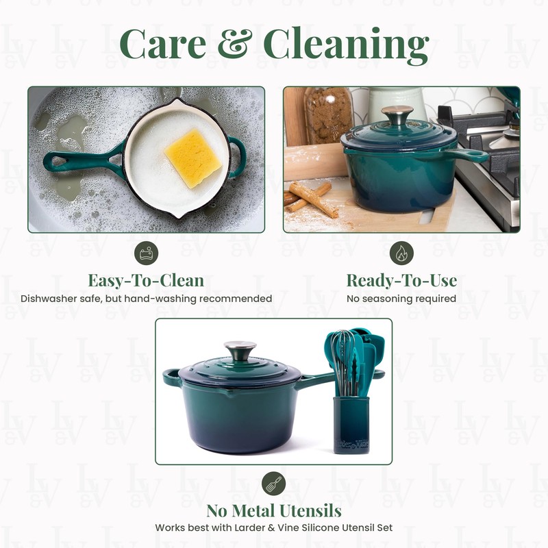Larder & Vine Enameled Cast Iron Saucepan | 2.2 qt