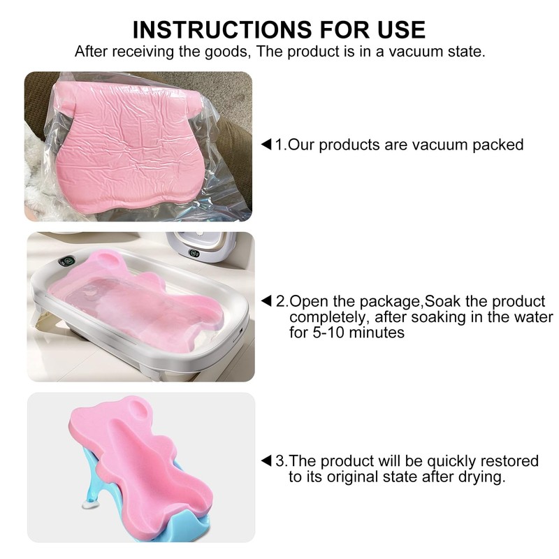Soft Infant Bath Sponge Skid Proof Baby Bath Mat Newborn