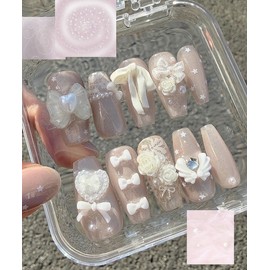 Blur Chiffon Magnet Magnet Handmade Nail Tips - Ballerina / 블러 쉬폰 마그넷 마그넷 수제네일팁 - 발레리나