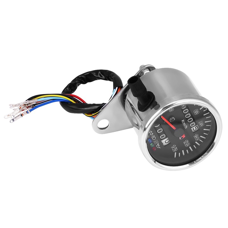 65mm Black Face LED Mechanical Motorcycle Speedometer Odometer Gauge with