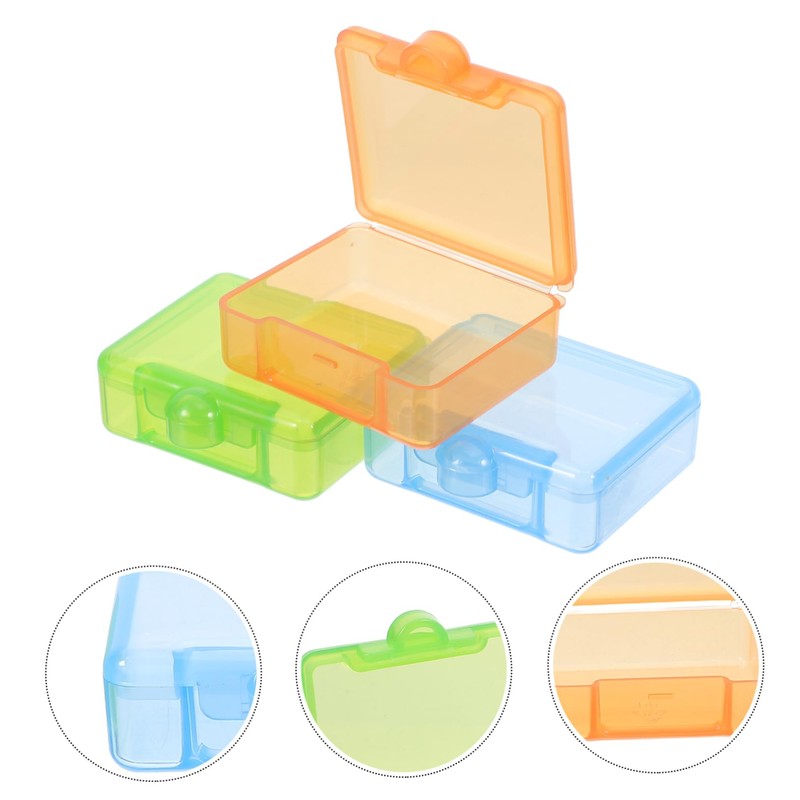Hohopeti 3pcs Transparent Storage Box Set Clear Plastic Organizing Containers