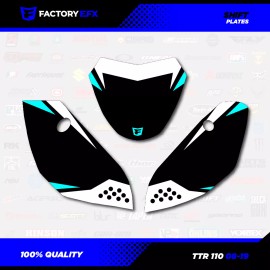 Factory EFX Black & Cyan Shift Racing Graphics Kit fits 08-25 YAMAHA TTR110 TTR 110 decal