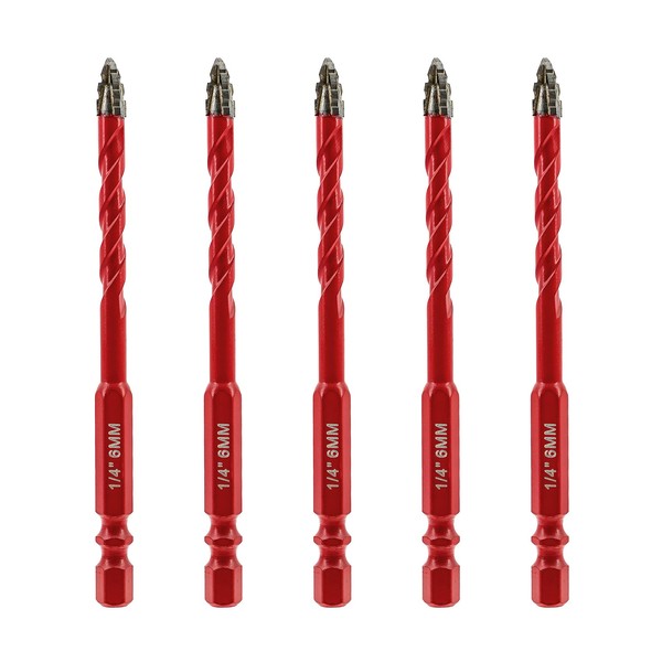 FOCSTOL Serrated Masonry Drill Bit Set 5pcs - High-Strength Eccentric