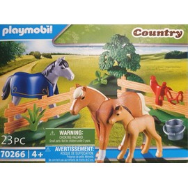 PLAYMOBIL 70266 Country Riding Farm Horse Paddock - Horse Toy Set - Riding Farm Play Set Horse Paddle and Riding Stable for Children - Horse Farm Toy