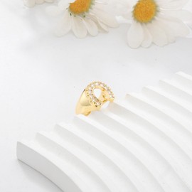 PARTNER 18K Gold Plated Horseshoe Stainless Steel Ring for Women Cubic Zirconia Horseshoe Ring Gifts Horse Ring Gift for Women Horse Gifts (7)