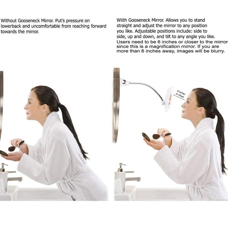 SunplusTrade Makeup Mirror with LED Lights and 7X Magnification, Portable