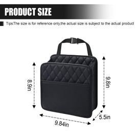 Foldable Car Seat Back Organizer, Large Capacity Hanging Car Backseat Storage Bag with Cup Holders, PU Leather Waterproof Car Trash Bag Can, Car Travel Accessories for Most Vehicles (2PCS)