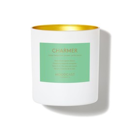 Moodcast Charmer Scented Candle – Aesthetic Candle for Home, Italian Bergamot, Juniper & Yerba Santa, Clean Coco Wax Blend, Vegan, Paraben-Free, 45-Hour Long Lasting Burn – 8oz