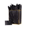 ysmile Marble Black 12" Large Gift Paper Bag with Tissue
