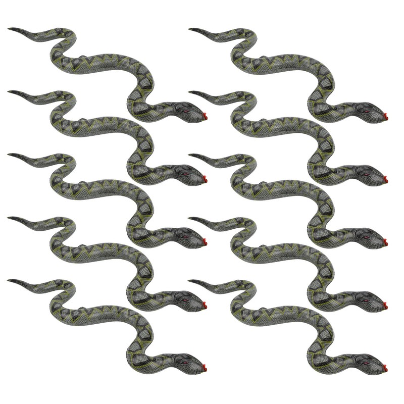 10pcs Inflatable Snakes Toy Scary Snake for Garden Farm Swimming