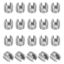 PATIKIL Self-Tapping Threaded Inserts, 20 Pcs M5 x M8 x 7mm 303 Stainless Steel Thread Adapter Reducer Slotted Screw Repair Inserts Nuts Sleeve