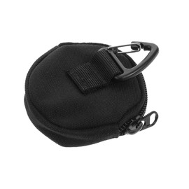 SHOWERORO Small Pouch with Zipper Portable Earbud Case and Keychain Purse for Travel Versatile Mini Organizer for Keys and Elegant Design Black