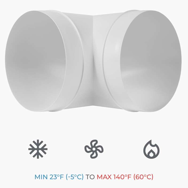 HVAC OV 6” Inch Round Duct Elbow 90 Degree for
