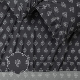 Chanasya Premium Small Damask Printed Victorian Patterned Queen Bed Sheet Set 4-Piece - 1 Flat 1 Fitted Sheet 2 Pillowcases - Ultra Soft Luxurious Microfiber Sheets - Blue