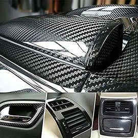 Auto Accessories 5D Glossy Carbon Fiber Wrap Vinyl Film Car Interior Wrap Stickers, Car DIY Interior Exterior (12 * 60inch) (US Stock)