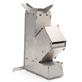 Detachable Stainless Steel Rocket Stove, Convenient Portable Backpacking Mini Wood Stove for Outdoor