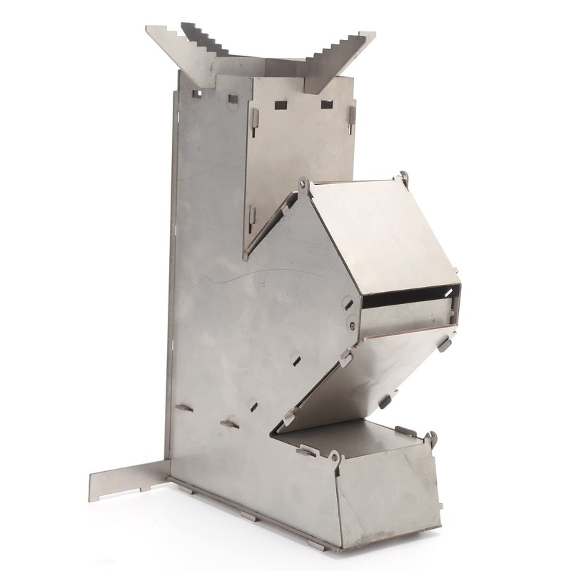 Detachable Stainless Steel Rocket Stove, Convenient Portable Backpacking Mini Wood