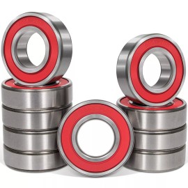Sunluway 10 Pack 6004-2RS C3 Premium Double Rubber Seal Bearing 20x42x12mm,Pre Lubricated