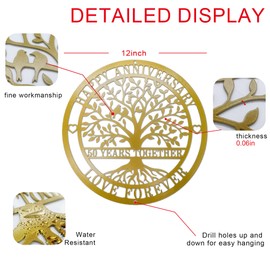 12'' 50th Anniversary Wedding Gifts for Couple, Parents, Friends,Happy 50th Anniversary Wedding Gifts, Golden Anniversary Decorations