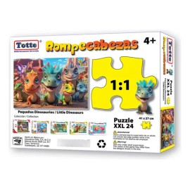 Rompecabezas Totte Pequeños Dinosaurios 24 Piezas Extra Gdes
