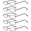 REAVEE 5 Pack Slim Portable Reading Glasses for Men Women,