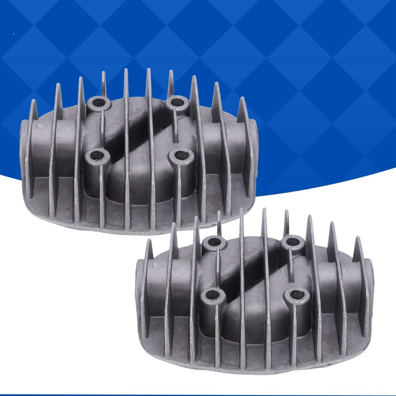Double Cylinder Head, 2Pcs Durable Cast Aluminum Material Air Compressor