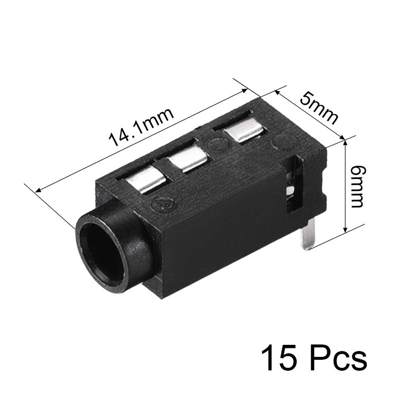 sourcing map 3.5 mm Audio Jack Connector PCB Mount Female