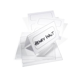 Durable BADGEMAKER Table Place Name Holder Inserts 52 x 100mm | Pack of 40 Inserts | PrinTable Place Holder Inserts | Create Professional Tags In Minutes