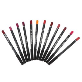 Lápiz Delineador de Labios Mate Negro 12 Piezas de Madera