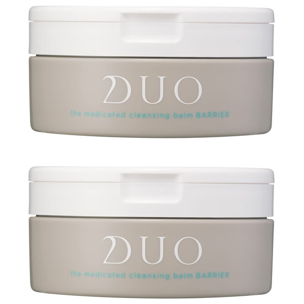 DUO The Medicated Cleansing Balm, Barrier, 3.2 oz (90 g), Set of 2, Dry and Flickering Care, Rebuild Skin Barrier for Healthy Bare Skin, Hypoallergenic Formula, OK for Eyelashes, W Face Washing Required, Additive-Free, Quasi-Drug