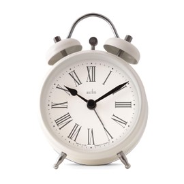 Acctim Shefford Analogue Faux Double Bell Small Alarm Clock (Buttermilk)