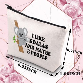 PLITI Koala Makeup Bag Funny Koala Gift for Women Koala Lover Gift I Like Koalas and Maybe 3 People Animal Travel Pouch(I Like KoalasU)
