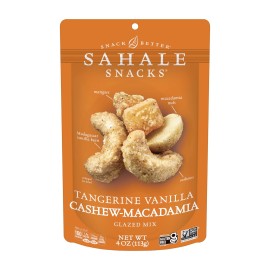 Sahale Snacks Tangerine Vanilla Cashew Macadamia Glazed Nut Mix 4oz Pack of 6