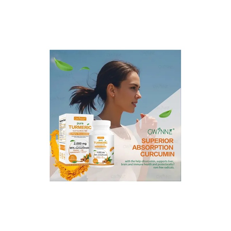 Gwynne Turmeric Cúrcuma 2000mg Con Extracto De Raíz De Cúrcuma