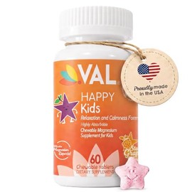 VAL Magnesio para Niños  Alta Absorción para Calma, Relajación y Enfoque  Glicinato, Citrato y Taurato  Vitaminas B6, D y C  Sin Melatonina, Sin