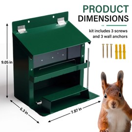 Squirrel Feeders for Outside, Metal Squirrel Feeder with A Removable Corn Cob Holder, Peanut Feeder for Squirrel, Chipmunks, Great Gifts for Squirrel Lovers & Nature Lovers