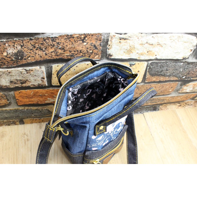 Raw Tangled Vertical Pouch 2 Color Denim Wind