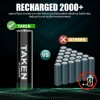 Taken AA Solar Batteries for Outdoor Solar Lights, recharge up