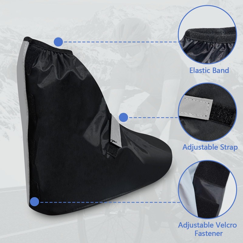 YIFMOO Waterproof Shoe Covers, Rain Cover Bicycle with Reflective and