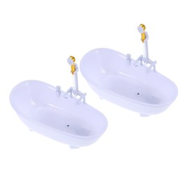 Kisangel 2pcs Plastic Doll Bathing Tub Sprayer Electric Bathing Pool for Boys and Girls Toys