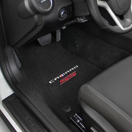 Lloyd Mats VELOURTEX Floor Mats for CAMARO 2016-ON 2PC Mats EBONY VELOURTEX CAMARO + SS RED DOUBLE LOGO