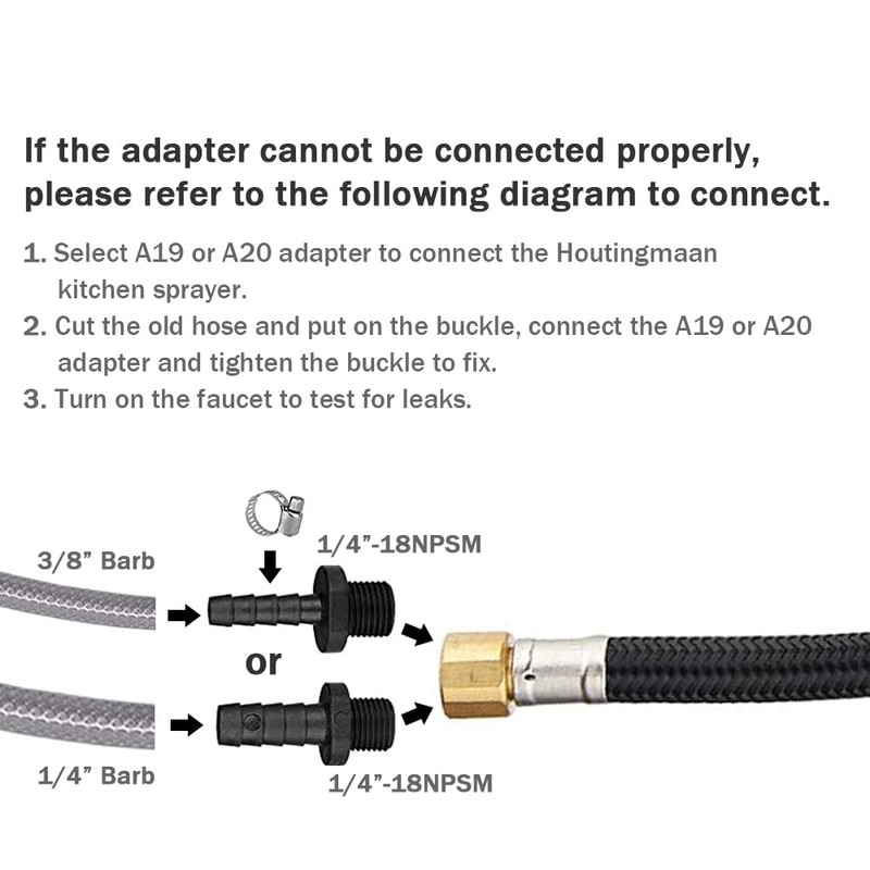Houtingmann Kitchen Side Sprayer with Hose and Holder - Sprayer