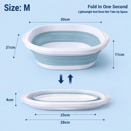 Admygo Thickened Collapsible Washing Up Bowl, Space Saving Camping Sink