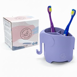 Cute Elephant Toothbrush & Pencil Holder – Fun Bathroom & Desk Organizer for Kids & Adults (Purple)