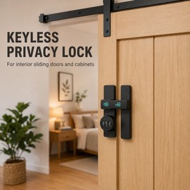 3-Digit Combination Sliding Latch Lock for Barn Doors, Cabinets and Gates – Keyless Surface-Mount, Black