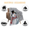 YeeJu Christmas Large Throw Blanket Gray Christmas Snowman Throw Blanket