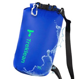 Treklean Lightweight Dry Bags Waterproof for Kayaking,5L/10L/20L/35L Roll Top Dry Sack Waterproof Bags for Travel Boating Camping Beach (Blue, 35L)