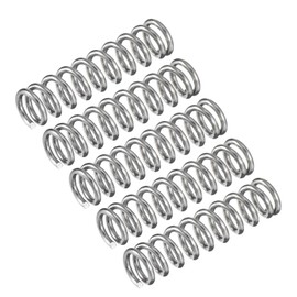uxcell Compression Spring, 5Pcs 304 Stainless Steel, 5mm OD, 0.8mm Wire Size, 20mm Free Length, Silver Tone