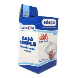 Selecta Gasa Simple Estéril 7.5x5cm Selecta 100 Piezas Sobres Ind.