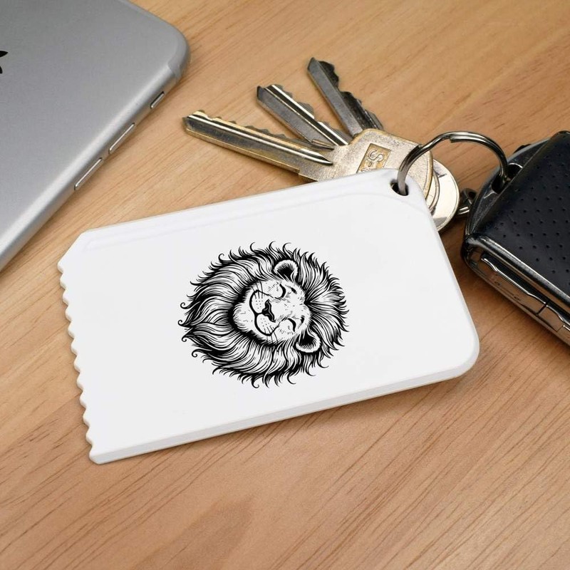 Azeeda 'Happy Lion Face' Plastic Ice Scraper (IC00040991)